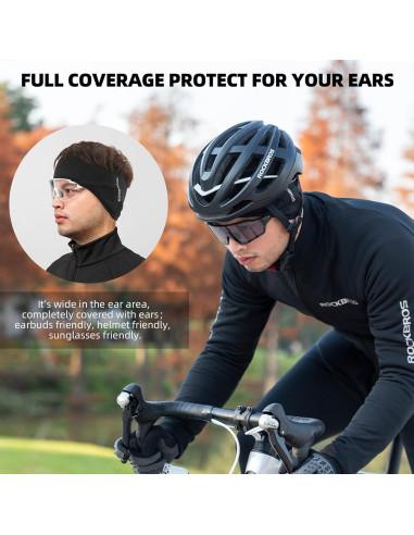 Calentadores de Oídos ROCKBROS Forro Polar Negro Unisex