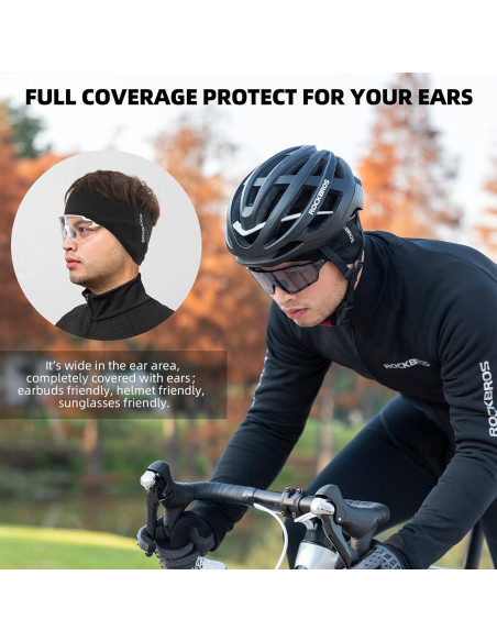 Calentadores de Oídos ROCKBROS Forro Polar Negro Unisex