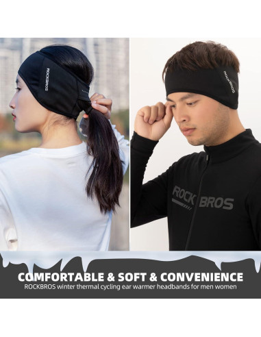 Calentadores de Oídos ROCKBROS Forro Polar Negro Unisex