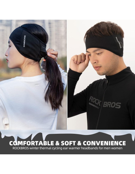 Calentadores de Oídos ROCKBROS Forro Polar Negro Unisex