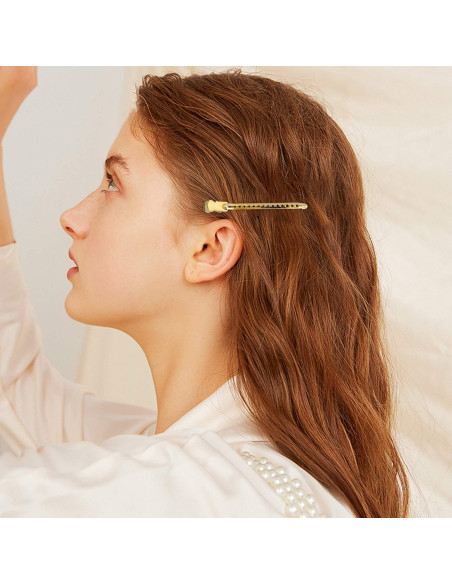 Pinzas de acero inoxidable RSV para cabello - 12 clips oro