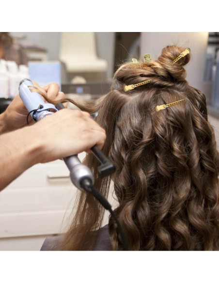 Pinzas de acero inoxidable RSV para cabello - 12 clips oro