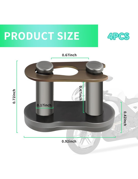 4 Enlaces Maestros de Cadena NHHC 428 para Motocicleta y Bicicleta