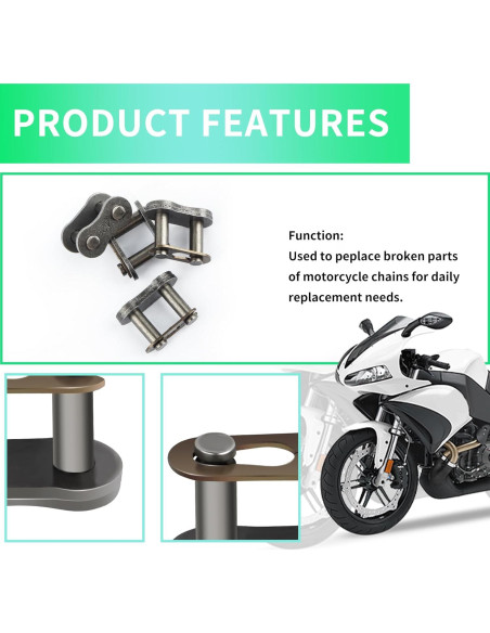 4 Enlaces Maestros de Cadena NHHC 428 para Motocicleta y Bicicleta