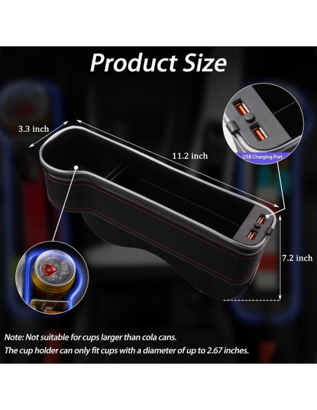 Organizador de Asiento de Coche xiaoniu con LED 7 Colores