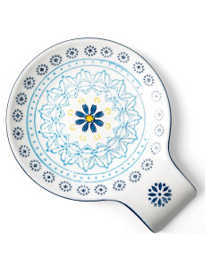 Reposapucheros Pintado a Mano Magclay 14 cm Floral Azul