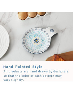 Reposapucheros Pintado a Mano Magclay 14 cm Floral Azul 2