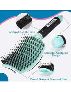 Juego de Cepillos Desenredantes TaiBest - Cerdas de Jabalí 2