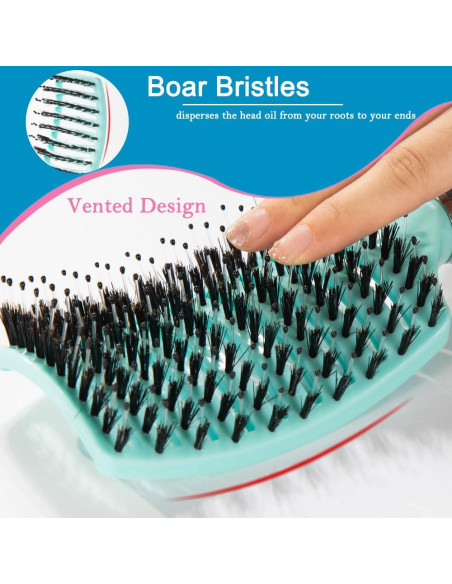 Juego de Cepillos Desenredantes TaiBest - Cerdas de Jabalí