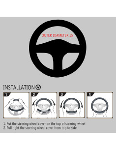 Cubierta de Volante FHQSX Beige 38 cm Universal Antideslizante 2