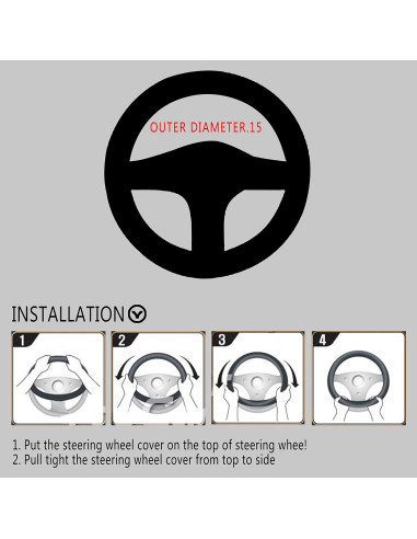 Cubierta de Volante FHQSX Beige 38 cm Universal Antideslizante