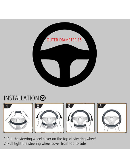 Cubierta de Volante FHQSX Beige 38 cm Universal Antideslizante