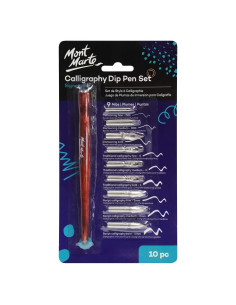 Juego de Pluma de Caligrafía Mont Marte 10 Piezas con 9 Puntas