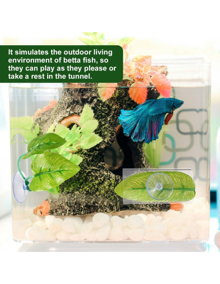 Accesorios para Acuario Betta 2 Piezas - Túnel y Almohadilla