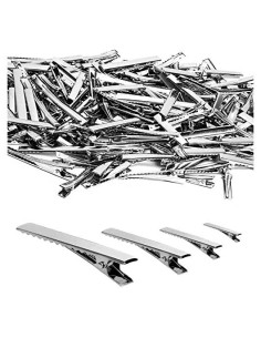 Clips de Pelo Cocodrilo WSYUB 170 Pcs Metal Plateado 4 Tamaños