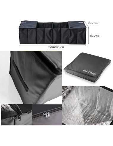 Cesta de Almacenamiento Plegable AUTOARK AK-018 Negro