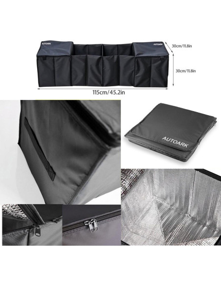 Cesta de Almacenamiento Plegable AUTOARK AK-018 Negro