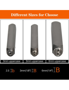 Kit de Estampado de Metal DkOvn 37 Piezas 3mm Letras y Números 2