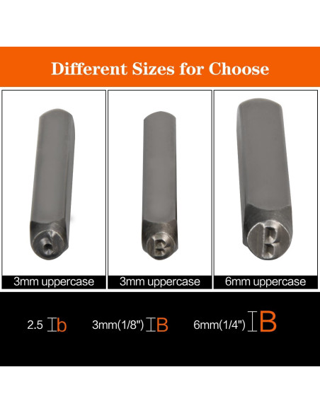 Kit de Estampado de Metal DkOvn 37 Piezas 3mm Letras y Números