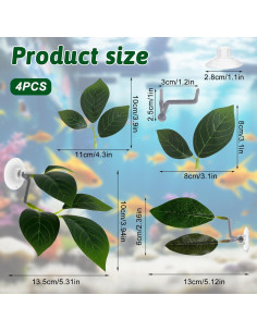 Juego de 4 Almohadillas Decorativas para Acuario Teaaha Verde 2