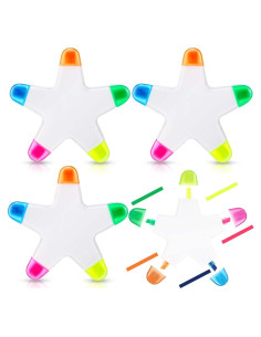 Marcadores Resaltadores en Forma de Estrella Geyee - 3 Pcs Multicolor