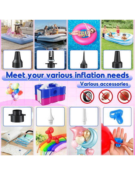 Bomba de aire eléctrica 3 en 1 Lingqiang para globos y inflables