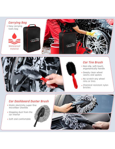 Kit de Detalle de Coche 37PCS Fortuning's JDS con Aspiradora