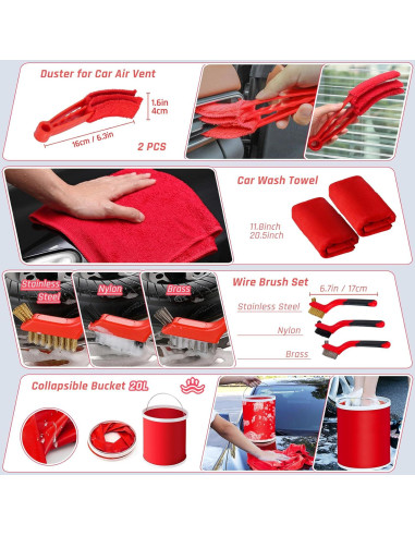 Kit de Detalle de Coche 37PCS Fortuning's JDS con Aspiradora