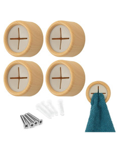 Ganchos Adhesivos Redondos S&T INC. para Toallas - Paquete de 4