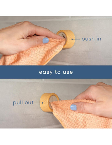 Ganchos Adhesivos Redondos S&T INC. para Toallas - Paquete de 4