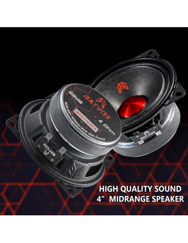 Altavoces Midrange GRTSKY MX40P1 de 10.16 cm 120W 4 Ohm Negro (2 Pzs)