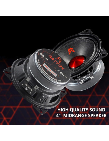 Altavoces Midrange GRTSKY MX40P1 de 10.16 cm 120W 4 Ohm Negro (2 Pzs)