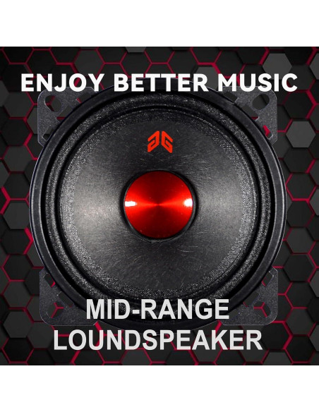 Altavoces Midrange GRTSKY MX40P1 de 10.16 cm 120W 4 Ohm Negro (2 Pzs)