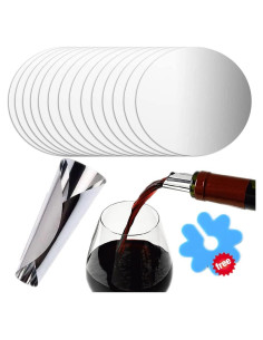 Discos Vertedores de Vino Reutilizables Trustoric 15 Pcs Plata