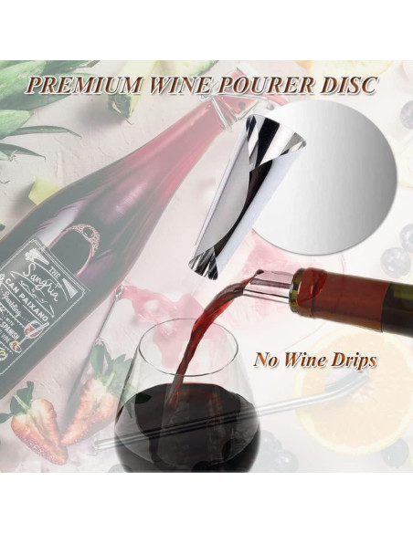 Discos Vertedores de Vino Reutilizables Trustoric 15 Pcs Plata