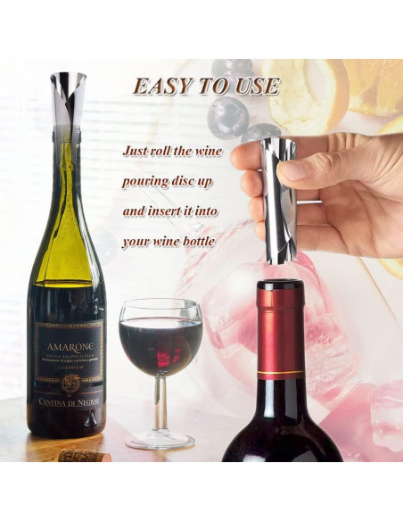 Discos Vertedores de Vino Reutilizables Trustoric 15 Pcs Plata