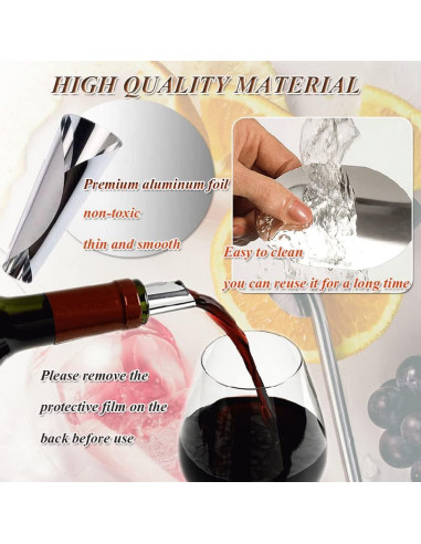 Discos Vertedores de Vino Reutilizables Trustoric 15 Pcs Plata