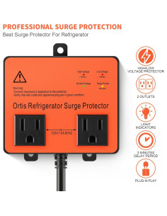 Protector de Sobretensión Ortis para Refrigerador y Electrodomésticos 2