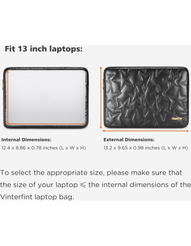 Funda para portátil 13" Vinterfint Negra a prueba de golpes