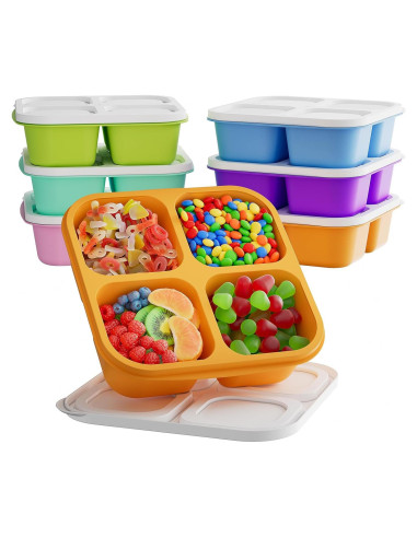 Contenedores de Snack Bento KEMETHY 6 Pcs 4 Compartimentos