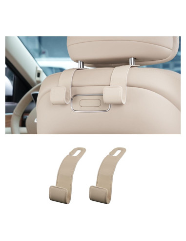 Soporte de bolso para coche IRROMI 2 Pack Beige - Ganchos de reposacabezas