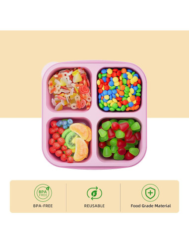 Contenedores de Snack Bento KEMETHY 6 Pcs 4 Compartimentos