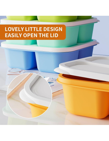 Contenedores de Snack Bento KEMETHY 6 Pcs 4 Compartimentos