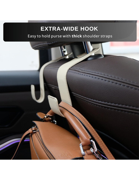 Soporte de bolso para coche IRROMI 2 Pack Beige - Ganchos de reposacabezas