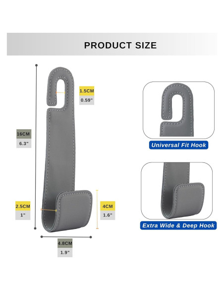 Soporte de bolso para coche IRROMI 2 Pack Beige - Ganchos de reposacabezas