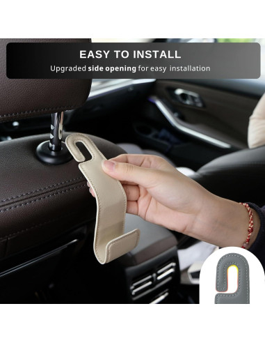 Soporte de bolso para coche IRROMI 2 Pack Beige - Ganchos de reposacabezas