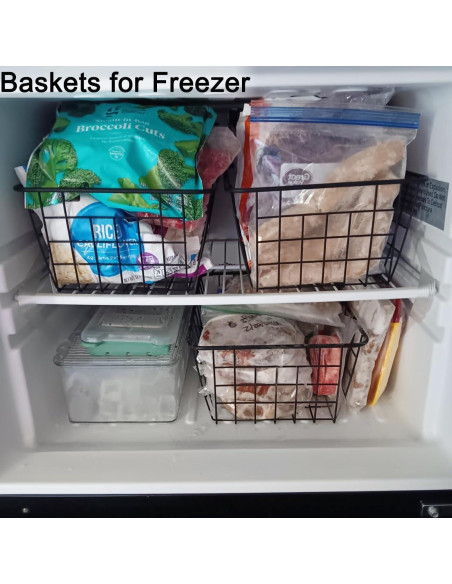 Cestas de Alambre Negro LOSYHU - Paquete de 4 Medianas 28.2x22.1cm