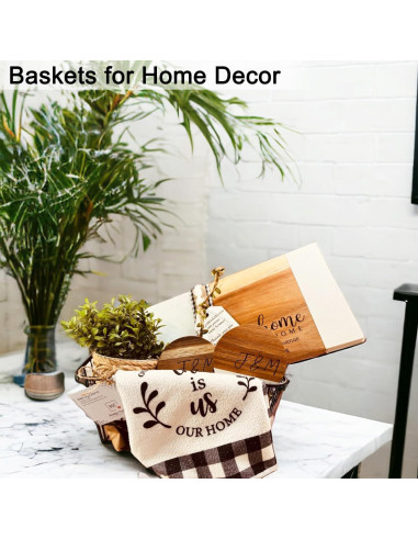 Cestas de Alambre Negro LOSYHU - Paquete de 4 Medianas 28.2x22.1cm