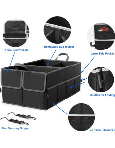 Organizador de Maletero de Coche EPAuto Plegable 3 Compartimentos 2