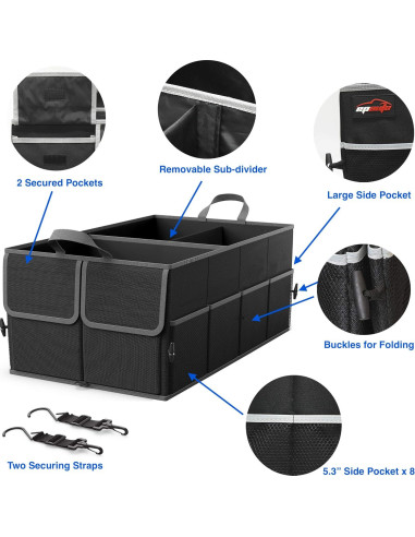 Organizador de Maletero de Coche EPAuto Plegable 3 Compartimentos
